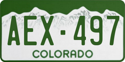 CO license plate AEX497