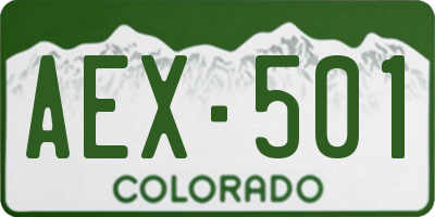 CO license plate AEX501