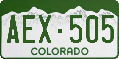 CO license plate AEX505