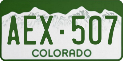 CO license plate AEX507