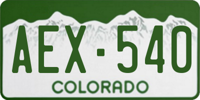 CO license plate AEX540