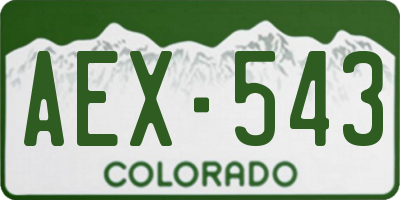 CO license plate AEX543