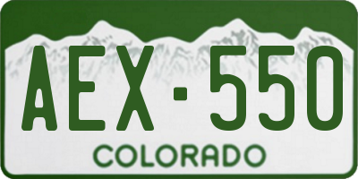 CO license plate AEX550