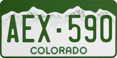 CO license plate AEX590
