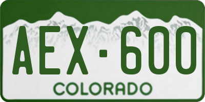 CO license plate AEX600