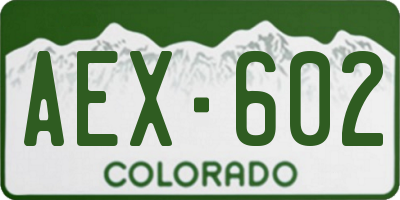 CO license plate AEX602