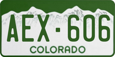 CO license plate AEX606