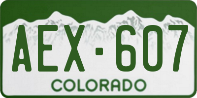 CO license plate AEX607