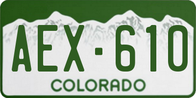 CO license plate AEX610