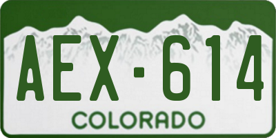 CO license plate AEX614