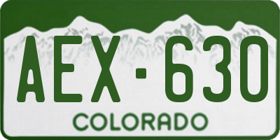 CO license plate AEX630