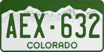 CO license plate AEX632