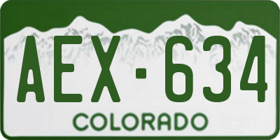 CO license plate AEX634