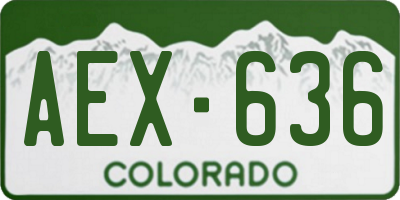 CO license plate AEX636