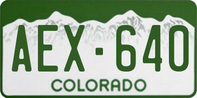 CO license plate AEX640