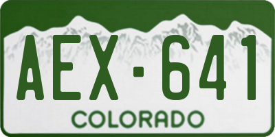 CO license plate AEX641