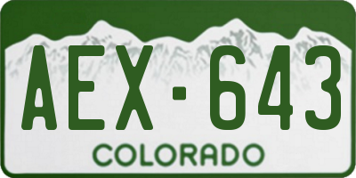 CO license plate AEX643