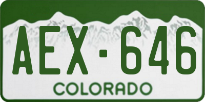 CO license plate AEX646