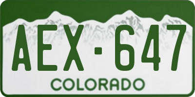 CO license plate AEX647
