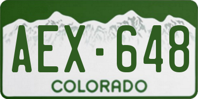 CO license plate AEX648
