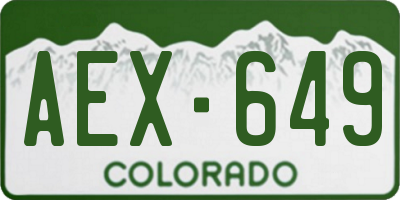 CO license plate AEX649