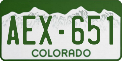 CO license plate AEX651