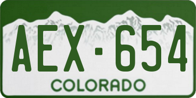 CO license plate AEX654