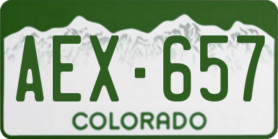 CO license plate AEX657