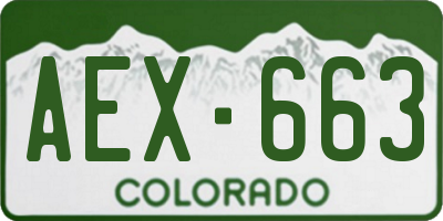 CO license plate AEX663