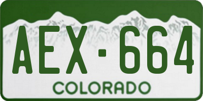 CO license plate AEX664