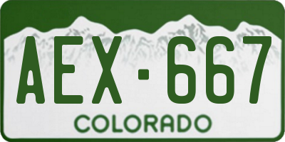 CO license plate AEX667