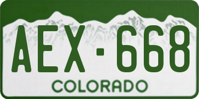 CO license plate AEX668