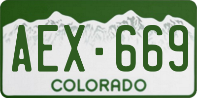 CO license plate AEX669