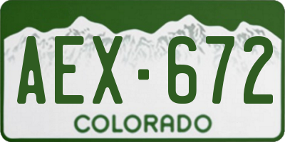 CO license plate AEX672