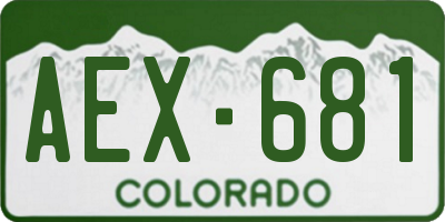 CO license plate AEX681