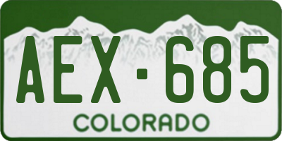 CO license plate AEX685