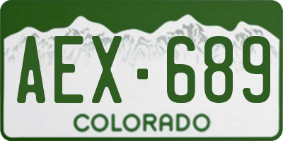 CO license plate AEX689