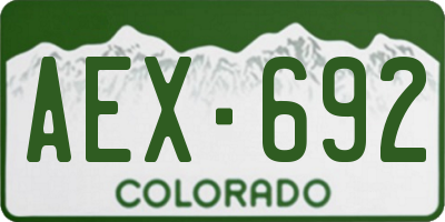 CO license plate AEX692