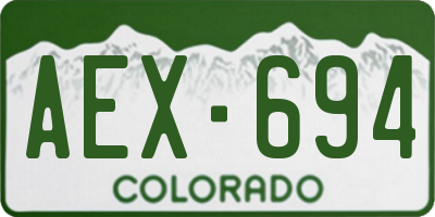 CO license plate AEX694