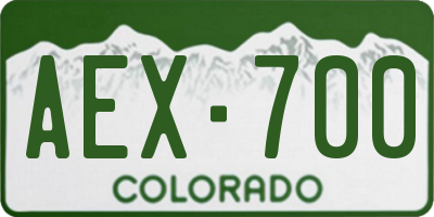 CO license plate AEX700