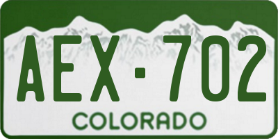 CO license plate AEX702