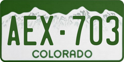 CO license plate AEX703
