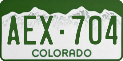 CO license plate AEX704