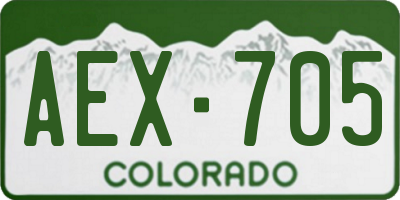 CO license plate AEX705