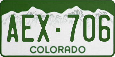 CO license plate AEX706