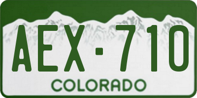 CO license plate AEX710