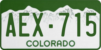 CO license plate AEX715