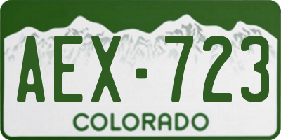 CO license plate AEX723