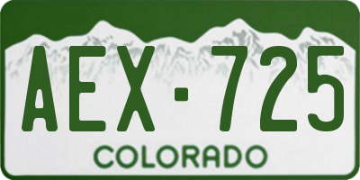 CO license plate AEX725
