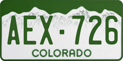 CO license plate AEX726